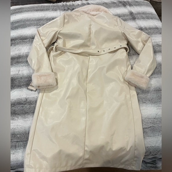 12th Tribe x The Salty Blonde cream long fur lined pea coat - Picture 8 of 10